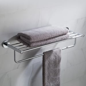 Elie Bathroom Shelf with Towel Bar in Chrome