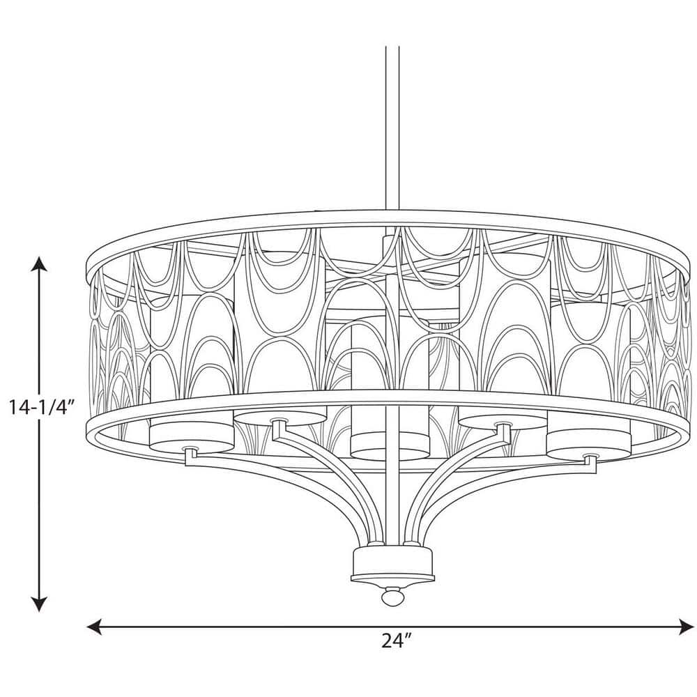 Cirrine Antique Bronze 27'' Drum Chandelier with Etched White Glass
