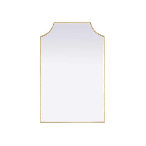 Brass 27 in. W x 42 in. H Rectangle Wall Mirror