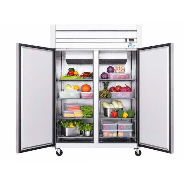 55 in. W 47 cu. ft. Top-Mounted Two Door Commercial Reach-In Refrigerator, NSF Certified, Stainless Steel