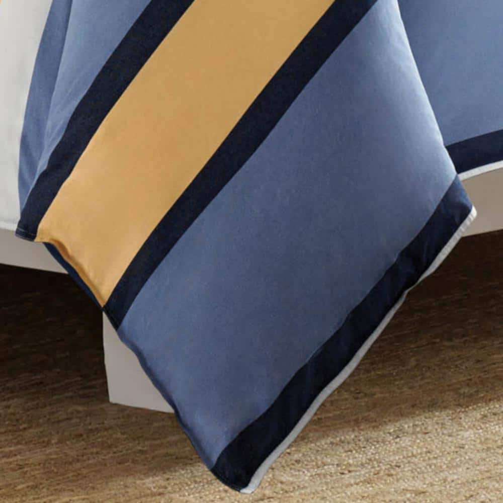 Dover Blue Twin Cotton Reversible Comforter Set