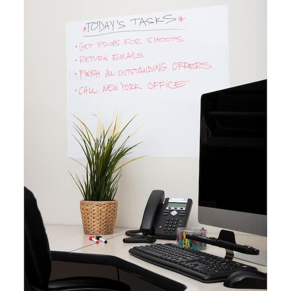 Office Aid Flexible Large Dry Erase White Board Roll,41x48 inch Big Dry Erase Board for Wall, Frameless Erasable Whiteboard Stick on Wall, Sticky