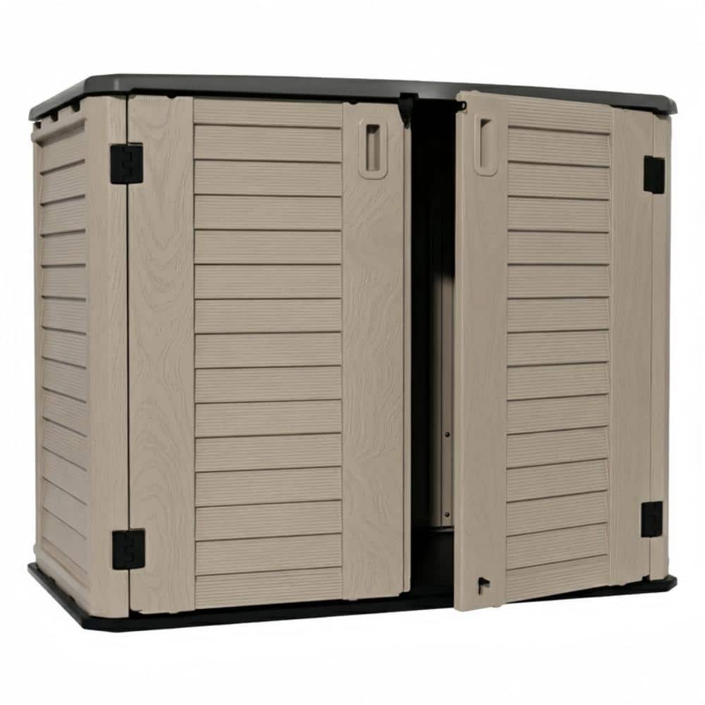 255 Gallons Brown Resin Storage Cabinet with Floor, Double Doors, Lockable Lid and Soft Close Hinges price history on PriceWatchPro