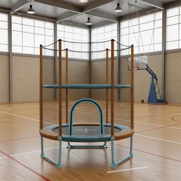 Indoor/Outdoor 60 in. Mini Trampoline, 5 ft. Recreational Toddler Trampoline with Safety Enclosure Net