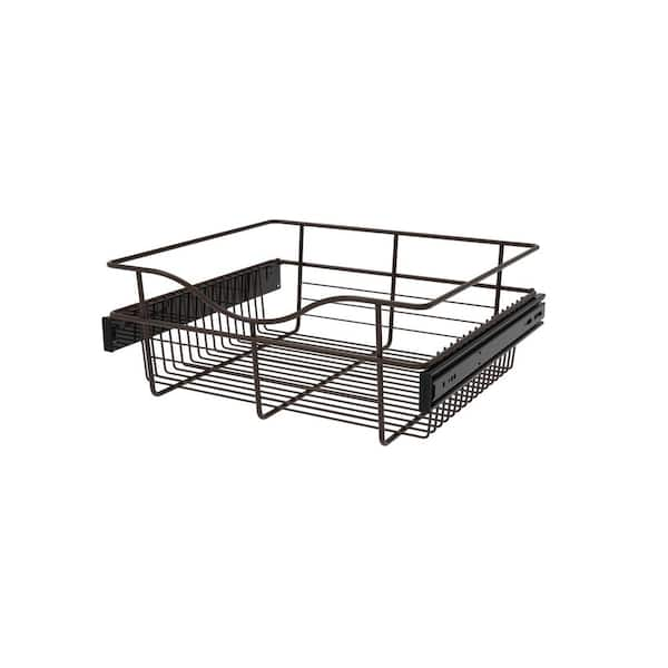 Rev-A-Shelf 7 in. H x 18 in. W Bronze Steel 1-Drawer Wide Mesh Wire Basket