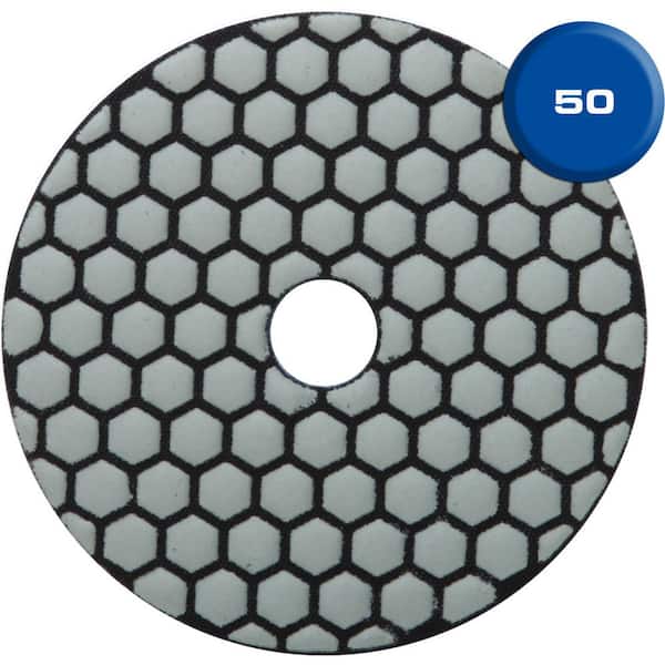 4 in. 50 Grit Resin Dry Polishing Pad