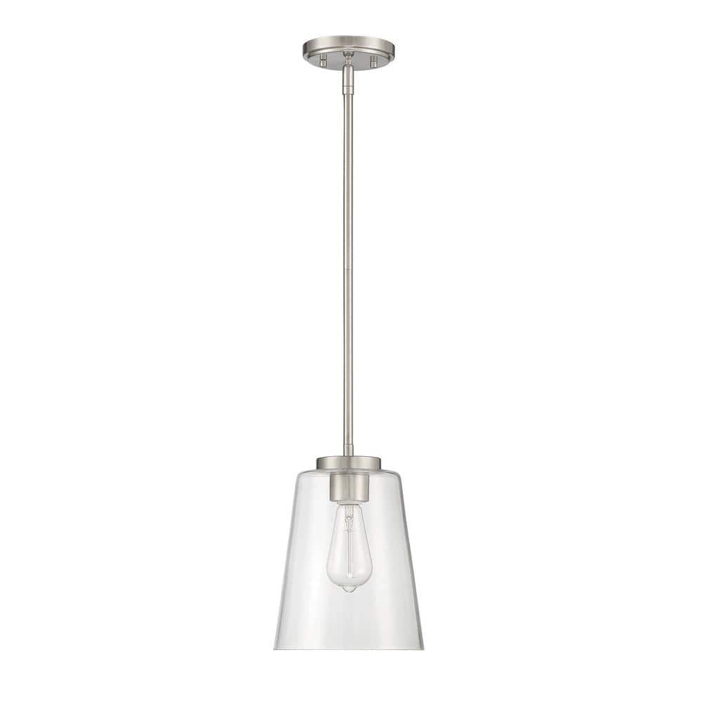 Calhoun Satin Nickel Glass Mini Pendant Light