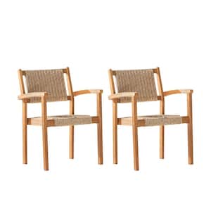 TD-Garden Boutique Solid Wood Elegance Rustic Retreat Outdoor Armchair Natural (Set of 2)