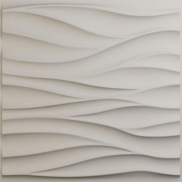 Ekena Millwork 19-5/8-in W x 19-5/8-in H Ripple EnduraWall Decorative 3D Wall Panel Satin Blossom White