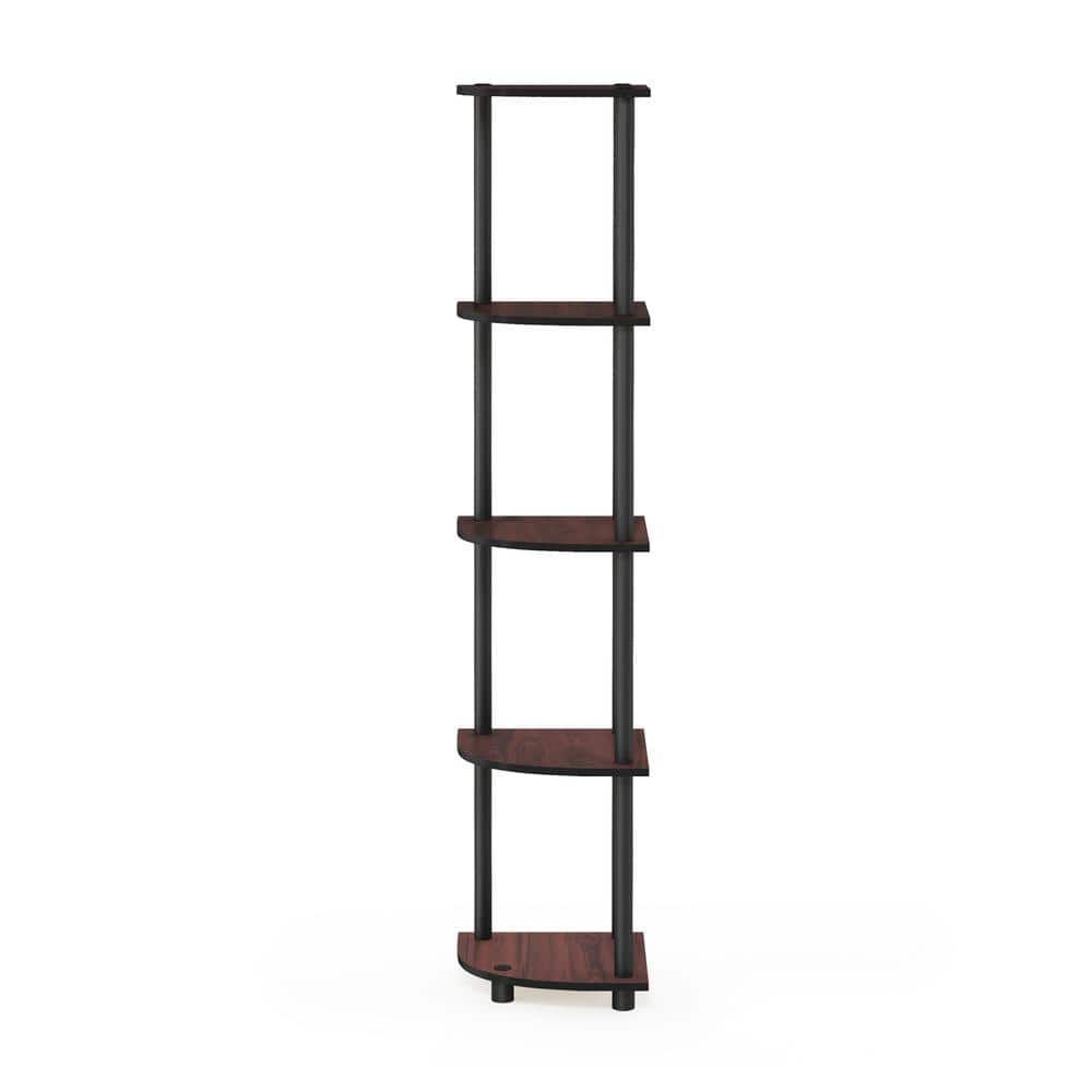 Dark Cherry and Black 5-Tier Corner Display Shelf