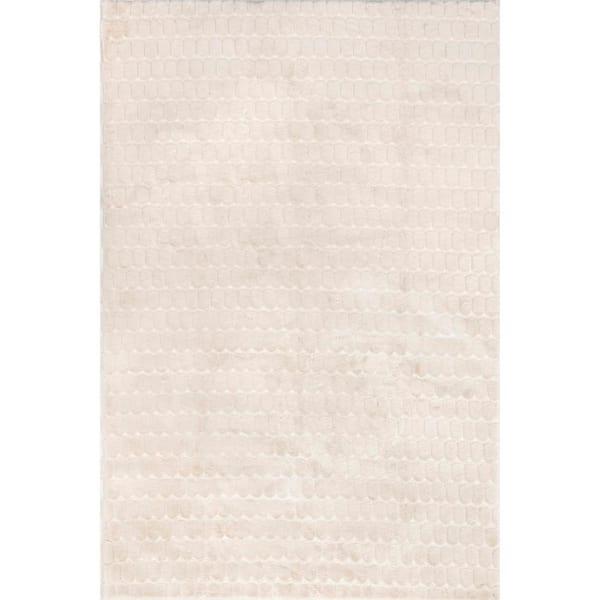 Nia Machine Washable Beige 2 ft. x 8 ft. Solid Runner Rug