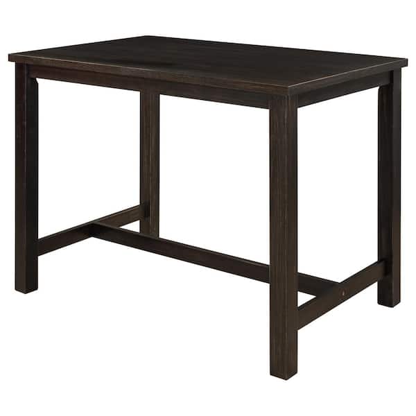 Zeus & Ruta 45 in. x 30 in. x 36 in. Espresso Rustic Wooden Counter Height Dining Table for Small Places, Dining Room