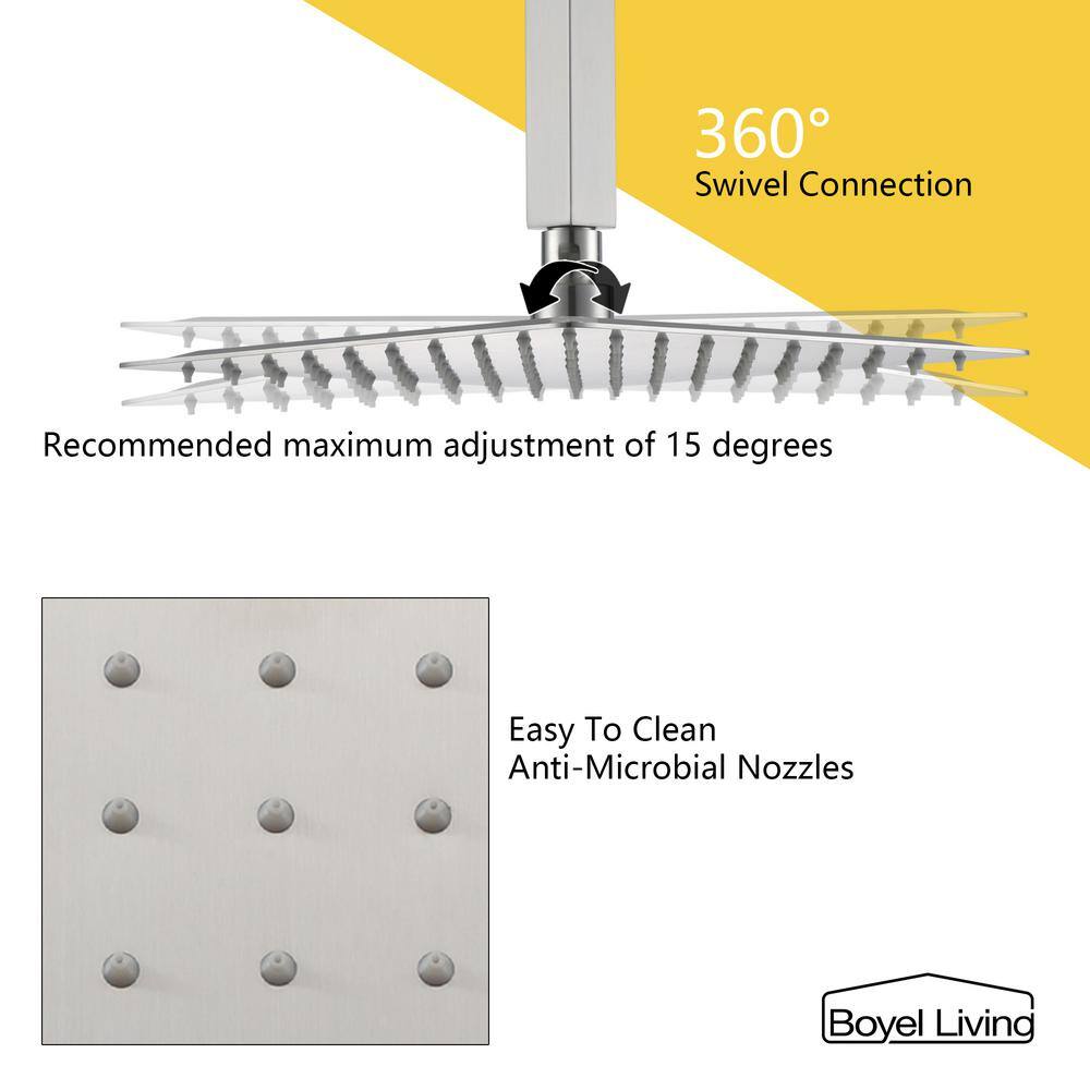 Brushed Nickel 10-Inch Ceiling Mount Rain Shower System with Handheld