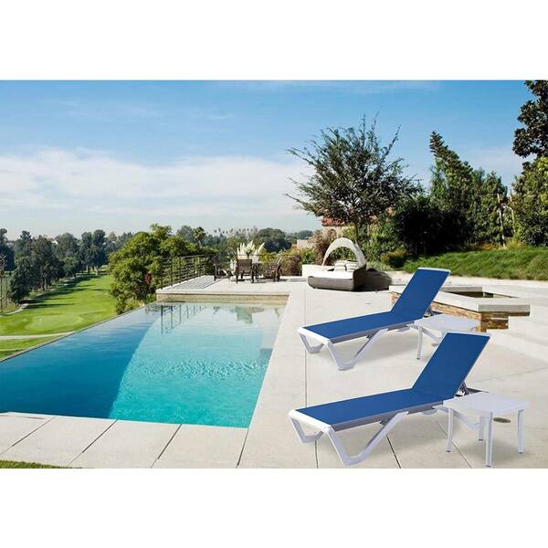 Kozyard Full Flat Aluminum Patio Reclining Adjustable Chaise Lounge With Blue Textilence And Table Kzl511blt The Home Depot - Kozyard Reclining Chaise Lounge Chair Kozyard Full Flat Aluminum Patio Reclining Adjustable Chaise Lounge With Blue Textilence And Table Kzl511blt The Home Depot - Kozyard Reclining Chaise Lounge Chair