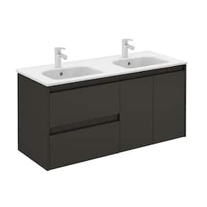 47.5 in. W x 18.1 in. D x 22.3 in. H Bathroom Vanity in Anthracite with Vanity Top and Basin in White