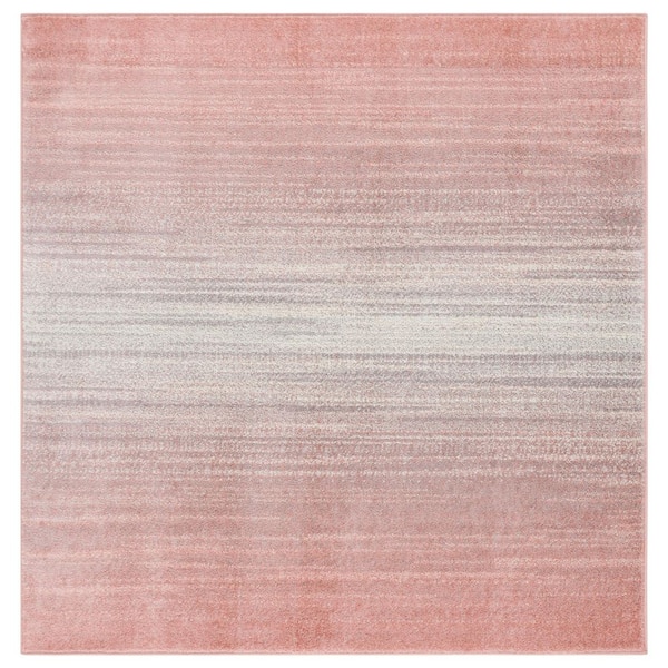 Adirondack 6 ft. x 6 ft. Blush/Gray Gradient Transitional square Area Rug