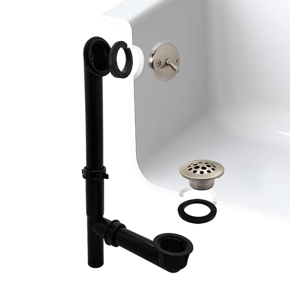 1-1/2 in. x 14 in. Black Poly Bath Waste & Overflow with Trip Lever and Beehive Strainer Drain, Stainless Steel price history on PriceWatchPro