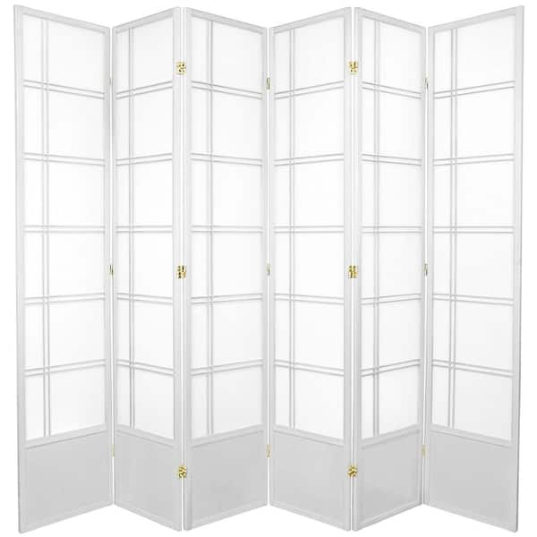 Oriental Furniture 7 ft. White 6-Panel Room Divider