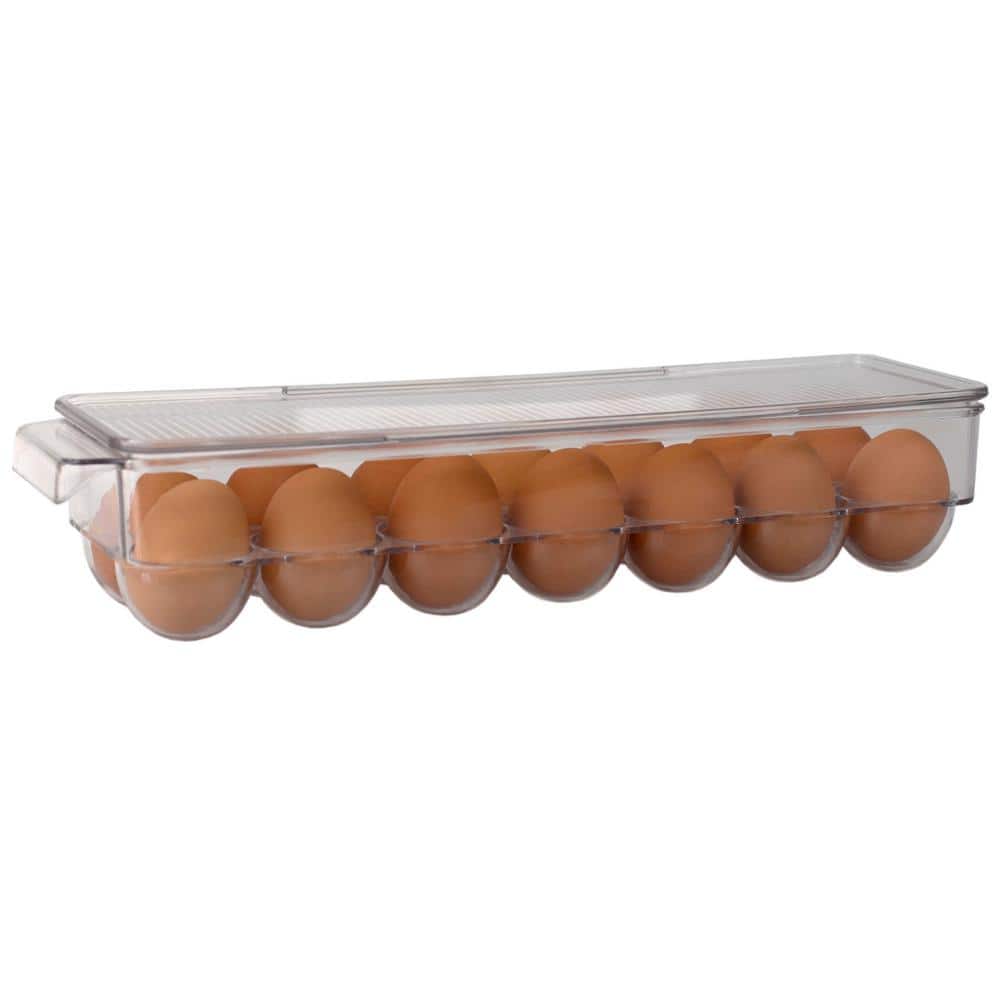 Gray/Clear mDesign Plastic Stackable Egg Tray Holder Container 12 Eggs 