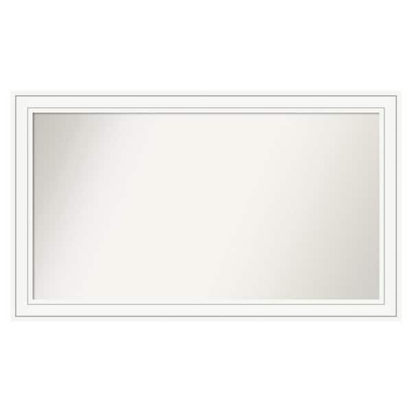 Amanti Art Craftsman White 49 in. x 29 in. Custom Non-Beveled Satin Wood Framed Bathroom Vanity Wall Mirror
