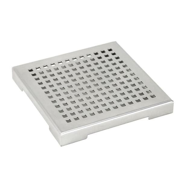 Satico Stainless Steel Square Shower Floor Drain with Square Pattern Drain Cover, Brushed Gold