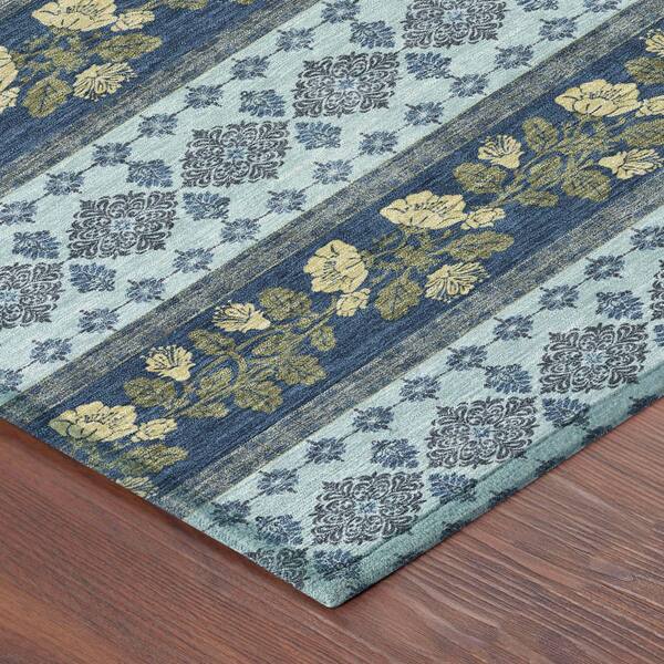 Chantille Machine Washable Indoor/Outdoor Abstract ACN2465 Navy 2 ft. x 3 ft. Accent Rug