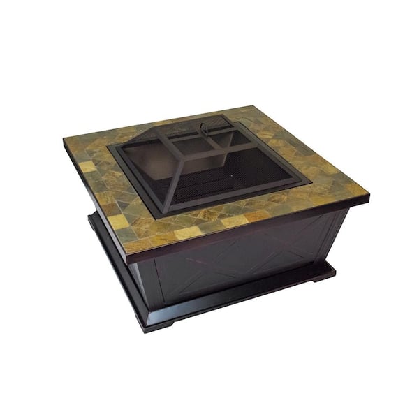36 In W X 21 H Square Metal Wood, 36 Square Fire Pit
