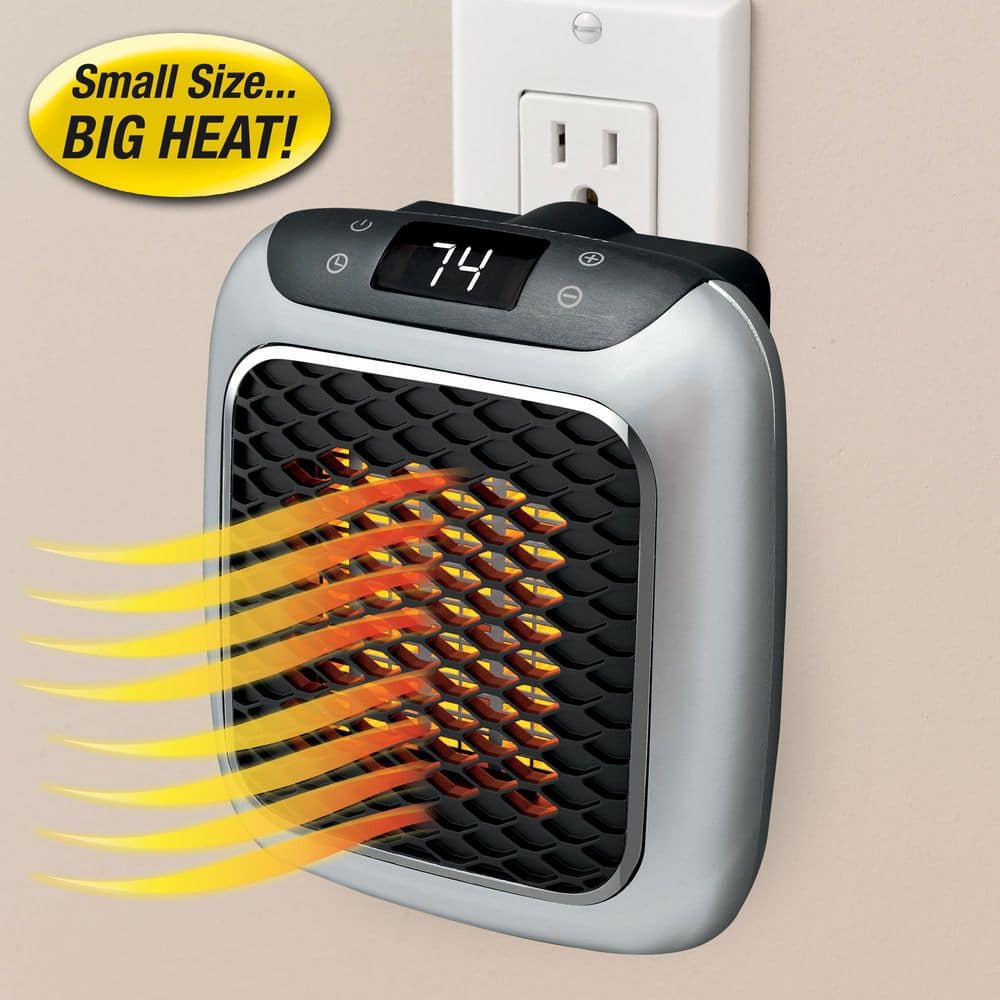 Compact Blue Ceramic Electric Space Heater with Thermostat