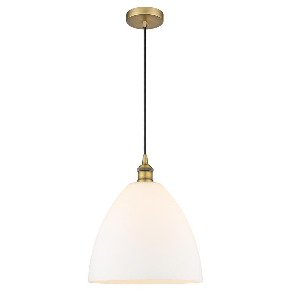 Edison Dome 60-Watt 1-Light Brushed Brass Standard Mini Pendant Light with Painted Glass Shade, No Bulbs Included price history on PriceWatchPro