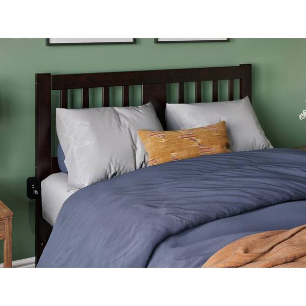 AFI Tahoe Brown Full Solid Wood Headboard with USB Charger AG8900031