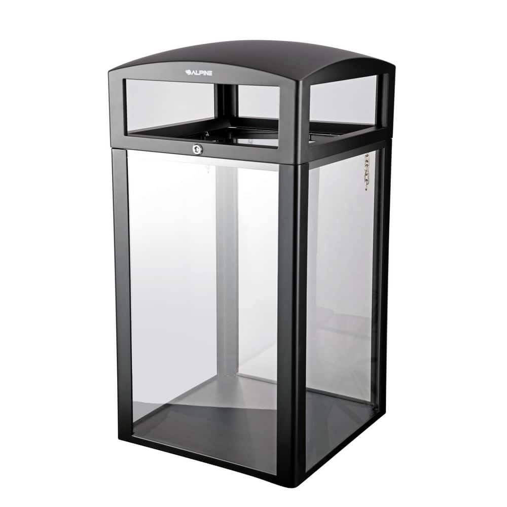 40 Gal. Transparent Panel Stainless Steel Vented Commercial Outdoor Garbage