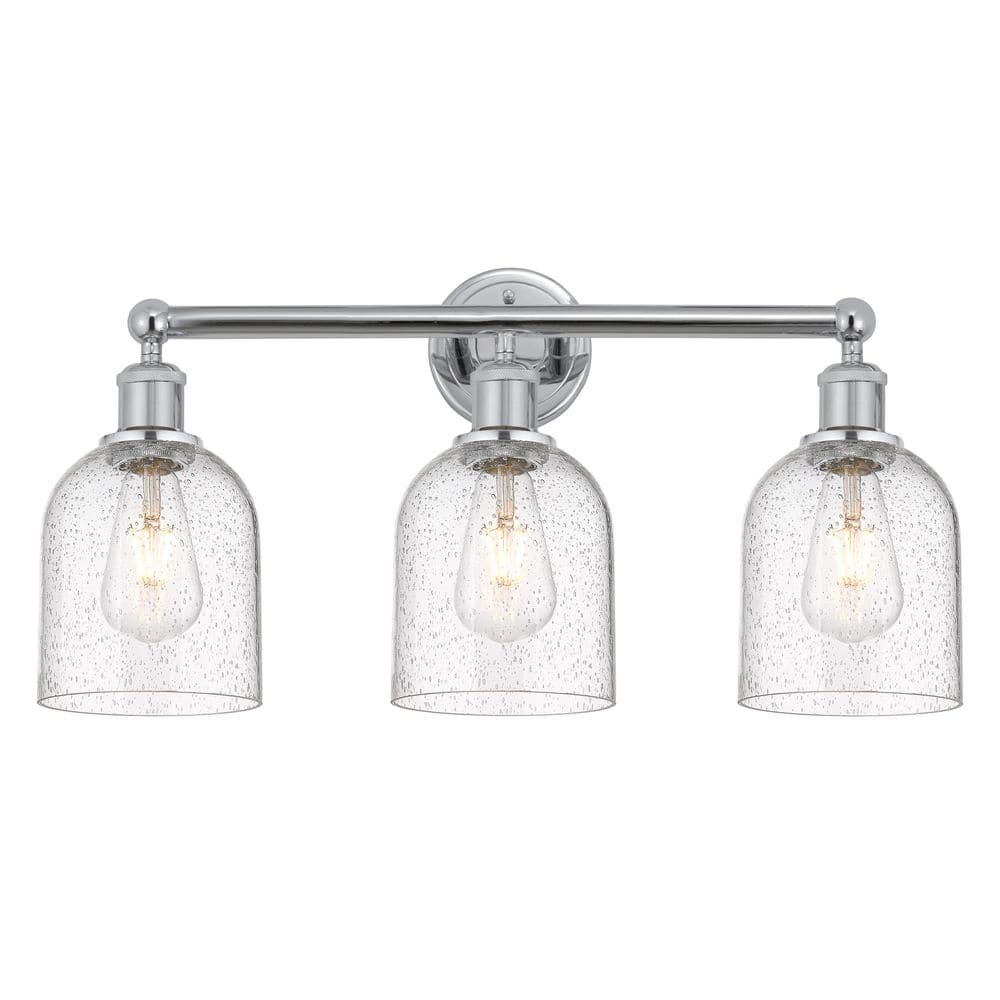 Bella 23.5 in. 3-Light Polished Chrome Vanity Light with Glass Shade price history on PriceWatchPro