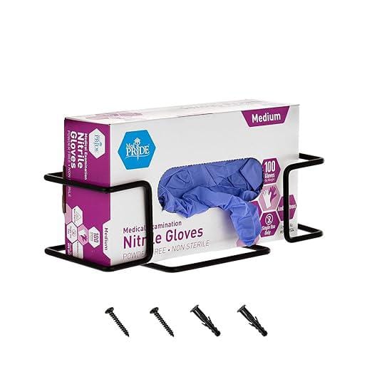 Black Single Box Capacity Wire Wall Mount Glove Dispenser (7-Pack)