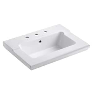 Tresham 25.5 in. X 19 in. Vitreous China Single Basin Vanity Top in White