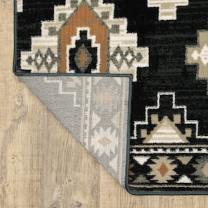 Gracie Charcoal/Ivory 5 ft. x 7 ft. Southwest Area Rug
