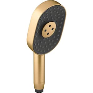 Statement 3-Spray Patterns with 2.5 GPM 3.63 in. Wall Mount Handheld Shower Head in Vibrant Brushed Moderne Brass