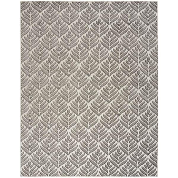 Nourison Aloha Charcoal 6 ft. x 9 ft. Botanical Contemporary Area Rug