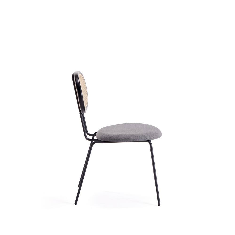 Jardin Black and Grey Ash Wood Dining Chairs with Cushions - Set of 2