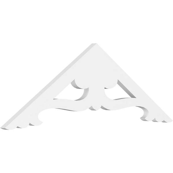 Ekena Millwork 1 in. x 36 in. x 12 in. (8/12) Pitch Cornelia Gable Pediment Architectural Grade PVC Moulding