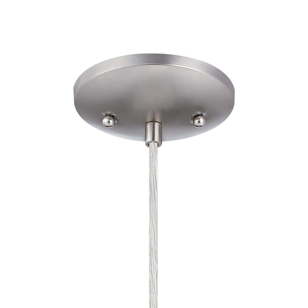 Brushed Nickel Mini Pendant with Crystal Prism Glass Shade
