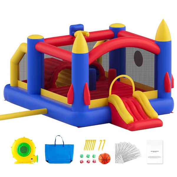 160x94x96 in. Inflatable Bounce House, Outdoor High Quality Playhouse Trampoline, Jumping Bouncer for Kid Ages 3-8 Years