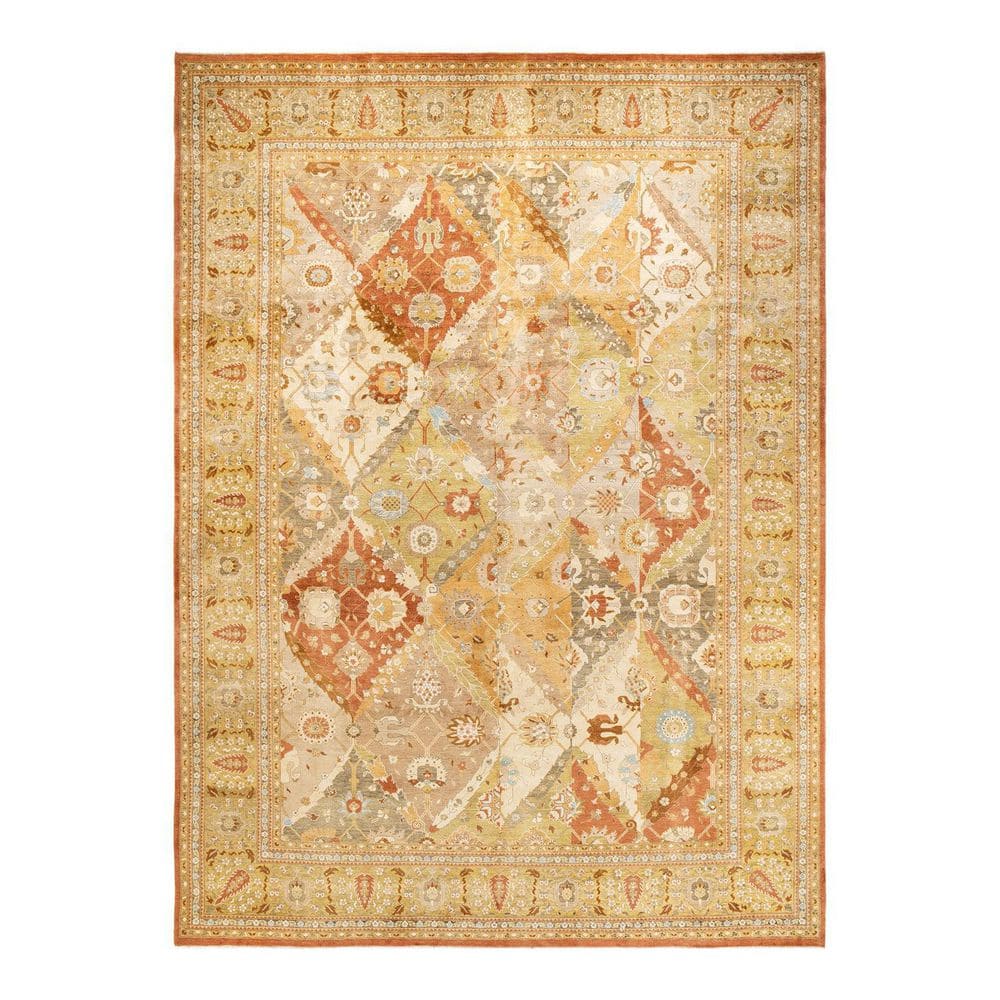Eclectic Orange 10 x 14 Floral Wool Indoor Area Rug price history on PriceWatchPro