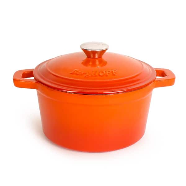 BergHOFF Neo 3 qt. Round Cast Iron Dutch Oven in Orange with Lid