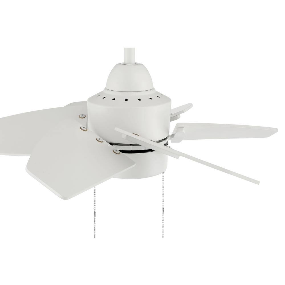 24-Inch White Brushed Nickel Modern Ceiling Fan with LED Light