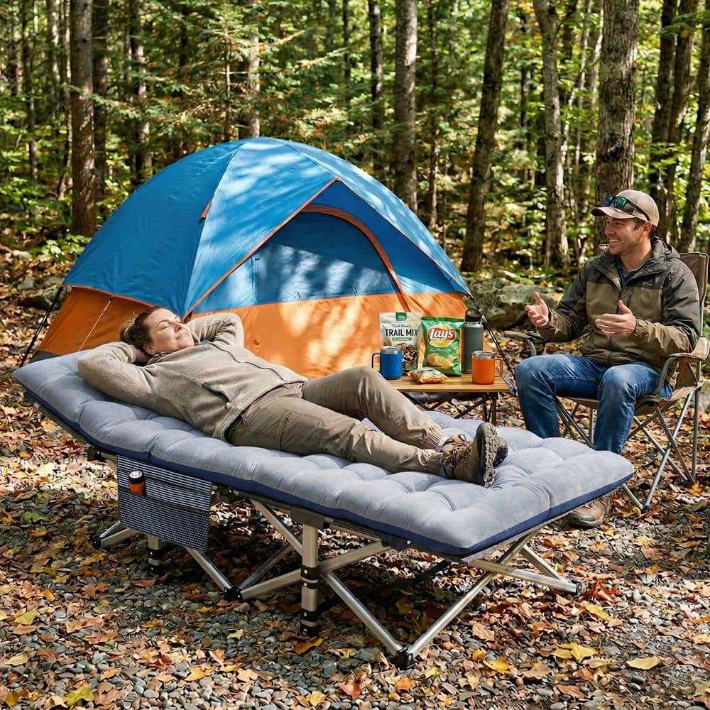 BOZTIY Heavy-Duty Sleeping Cots With Carry Bag, Double Layer