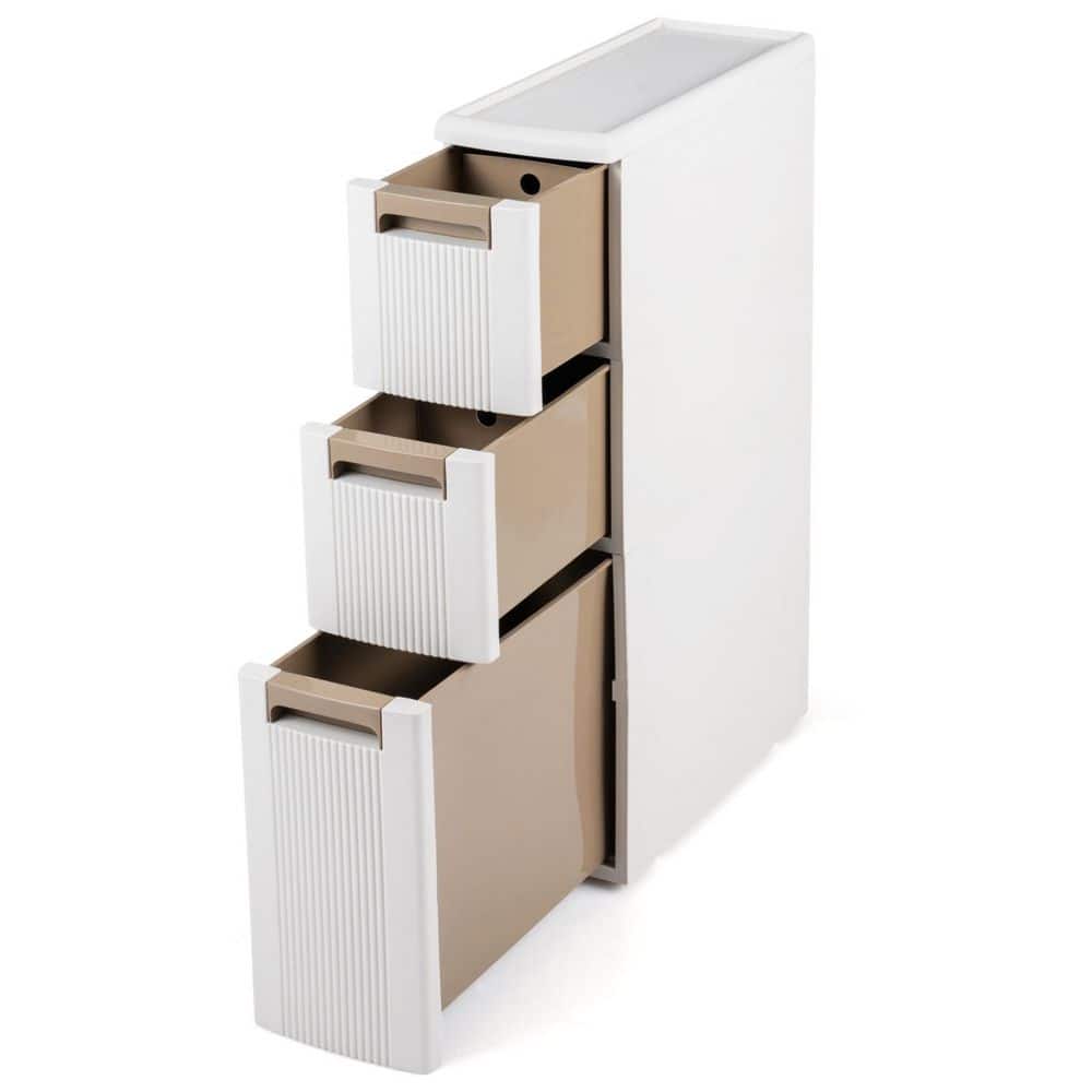 18 in. W x 7 in. D x 30 in. H White 3-Drawer Storage Chest Narrow Storage Cabinet with Drawers and Removable Dividers price history on PriceWatchPro