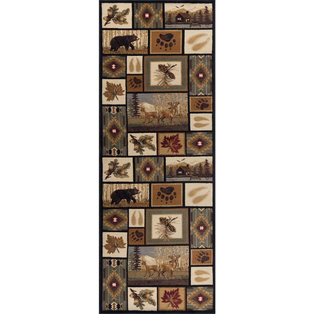 Tayse Rugs Nature Lodge Multi-Color 3 ft. x 10 ft. Indoor Runner Rug  NTR6660 3x10 - The Home Depot