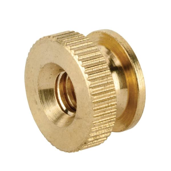 Crown Bolt 1/4 in.-20 Brass Knurled Nut (3-Bag)