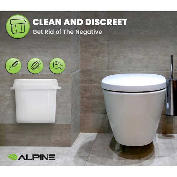 10 in. H x 9 in. W White Durable Plastic Sanitary Napkin Receptacle (4-Pack)