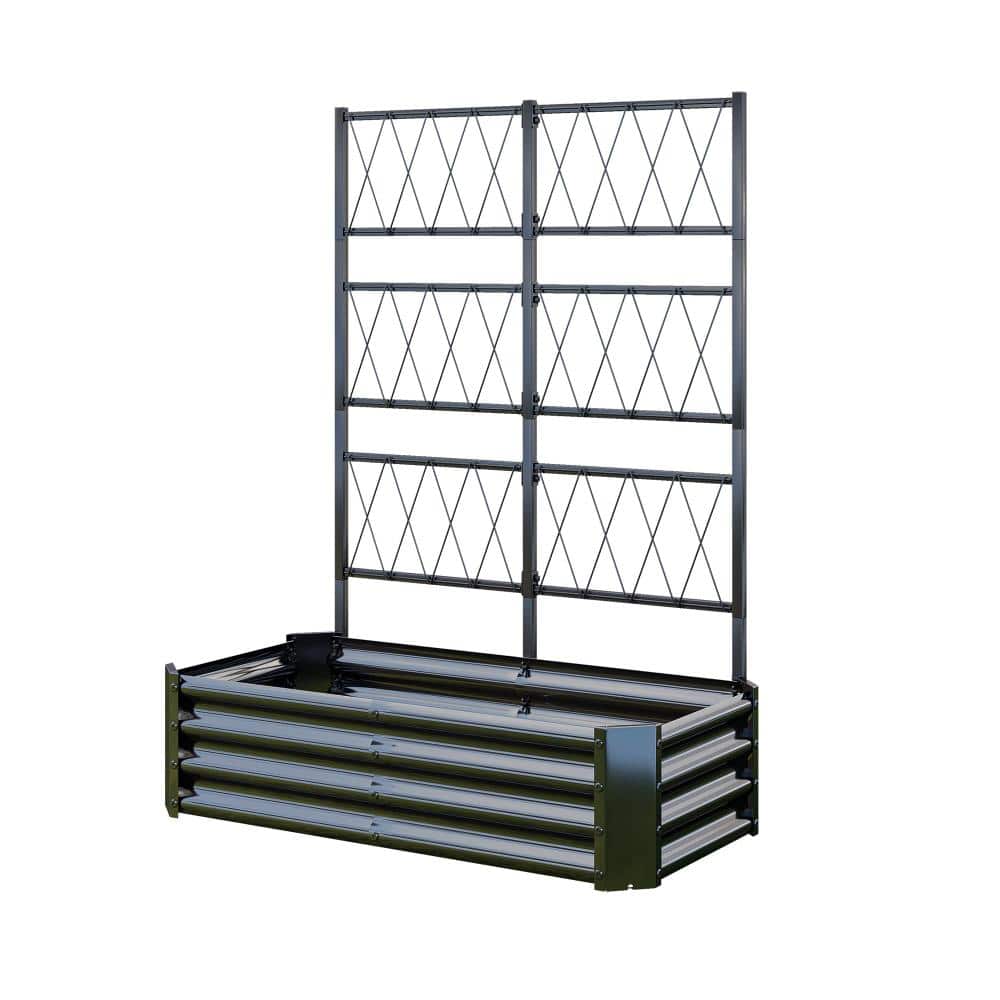 Avex Black Metal Rectangular Raised Garden Bed with Trellis (24 in. L x 47.6 in. W x 60.6 in. H) price history on PriceWatchPro